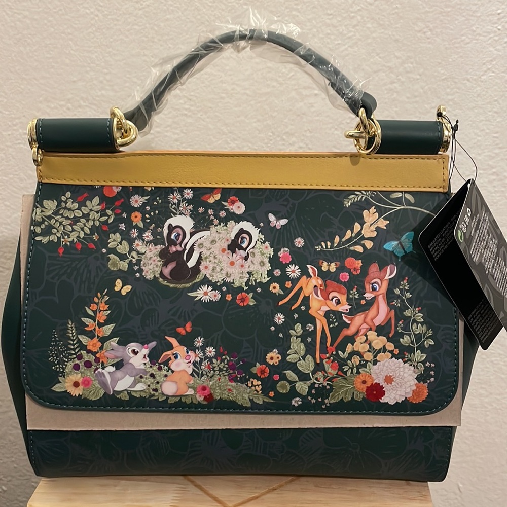 NWT Loungefly Disney Bambi Furry Friends Floral Handbag Exclusive